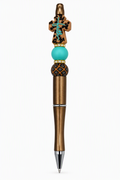 Faith Leopard Cross Beaded Pen